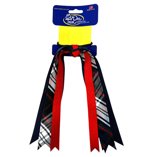 Plaid Ribbon Streamer Hair Tie - Plaid 49 (Acadia Parish)