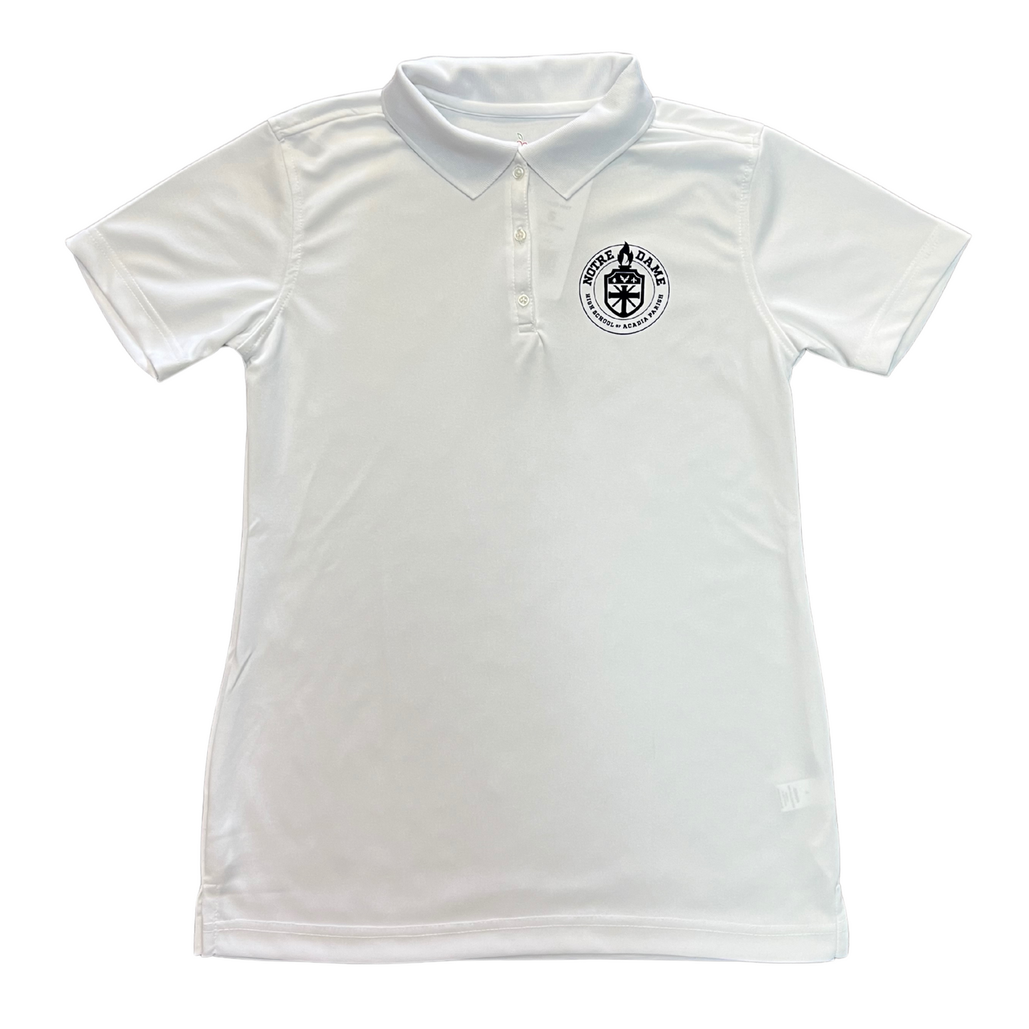 Notre Dame High School Girl’s Short Sleeve Dry Fit Polo with New Crest - PREORDER