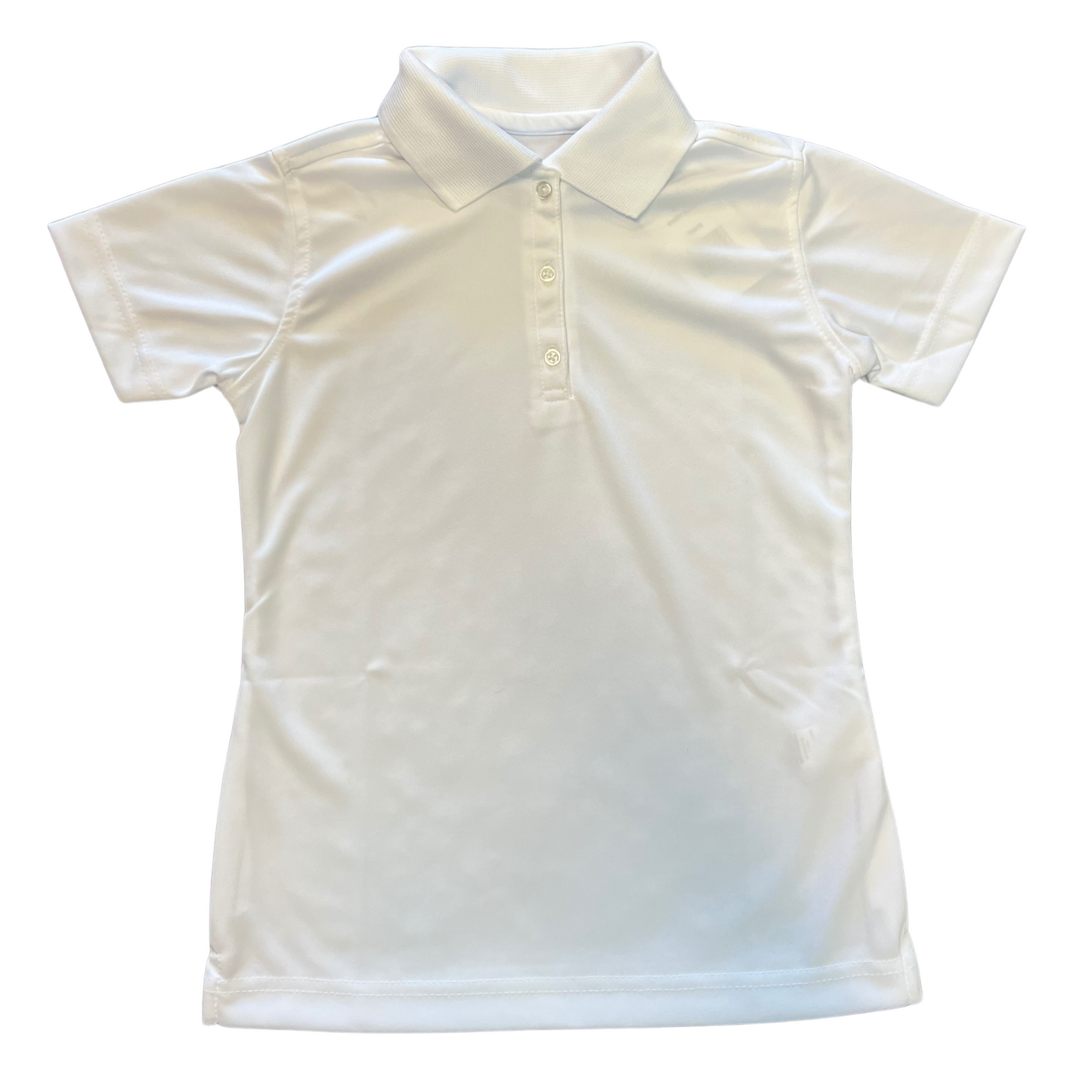 Becky Thatcher Girl's Short Sleeve Dry Fit Polo - White