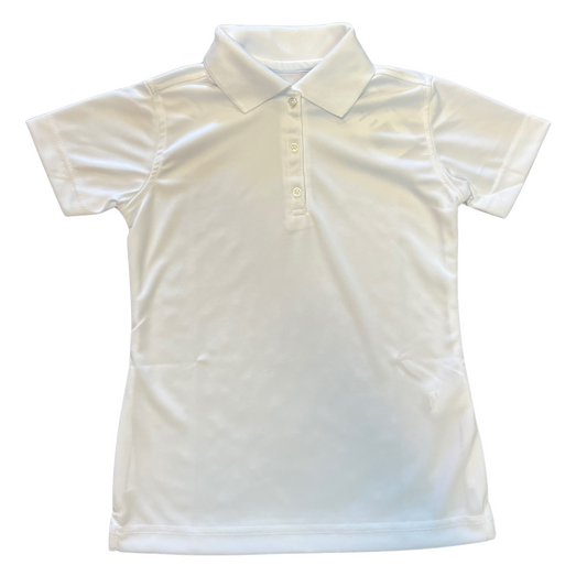 Becky Thatcher Girl's Short Sleeve Dry Fit Polo - White