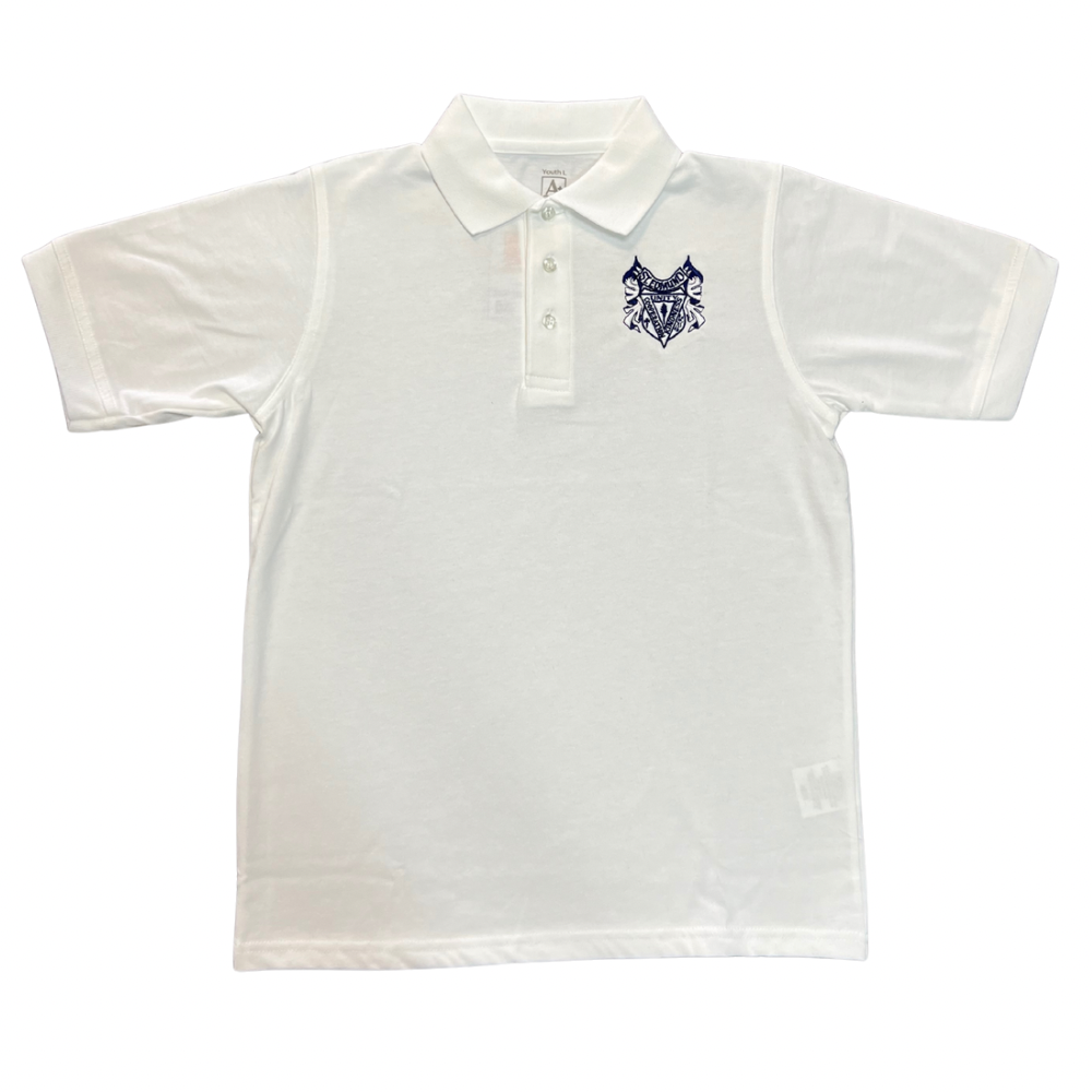 St. Edmund High School Girl's White Short Sleeve Jersey Polo