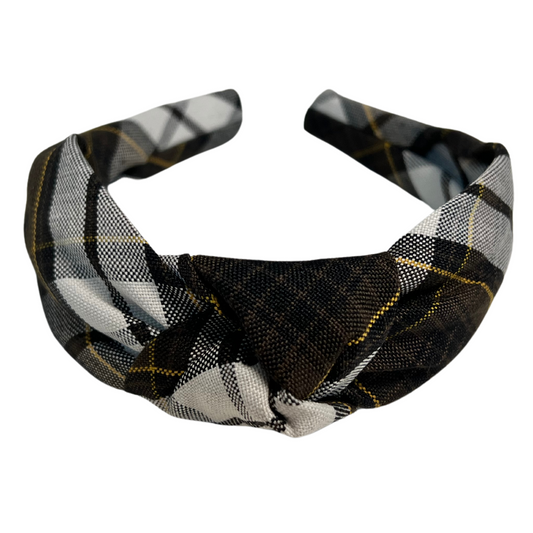 Fabric Covered Knotted Headband - Plaid #84 (Rayne Catholic/ECA)