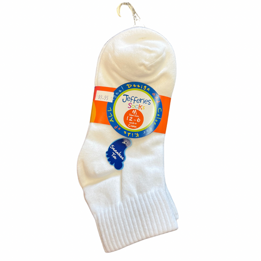 Jefferies Unisex Smooth Toe Quarter Socks (3 Pairs) - White
