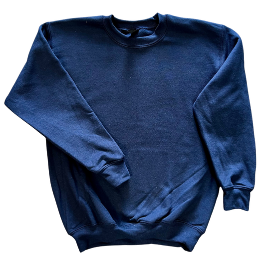 Gildan Unisex Solid Navy Crewneck Sweatshirt