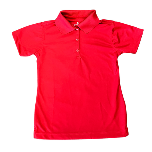 Becky Thatcher Girl's Short Sleeve Dry Fit Polo - Red