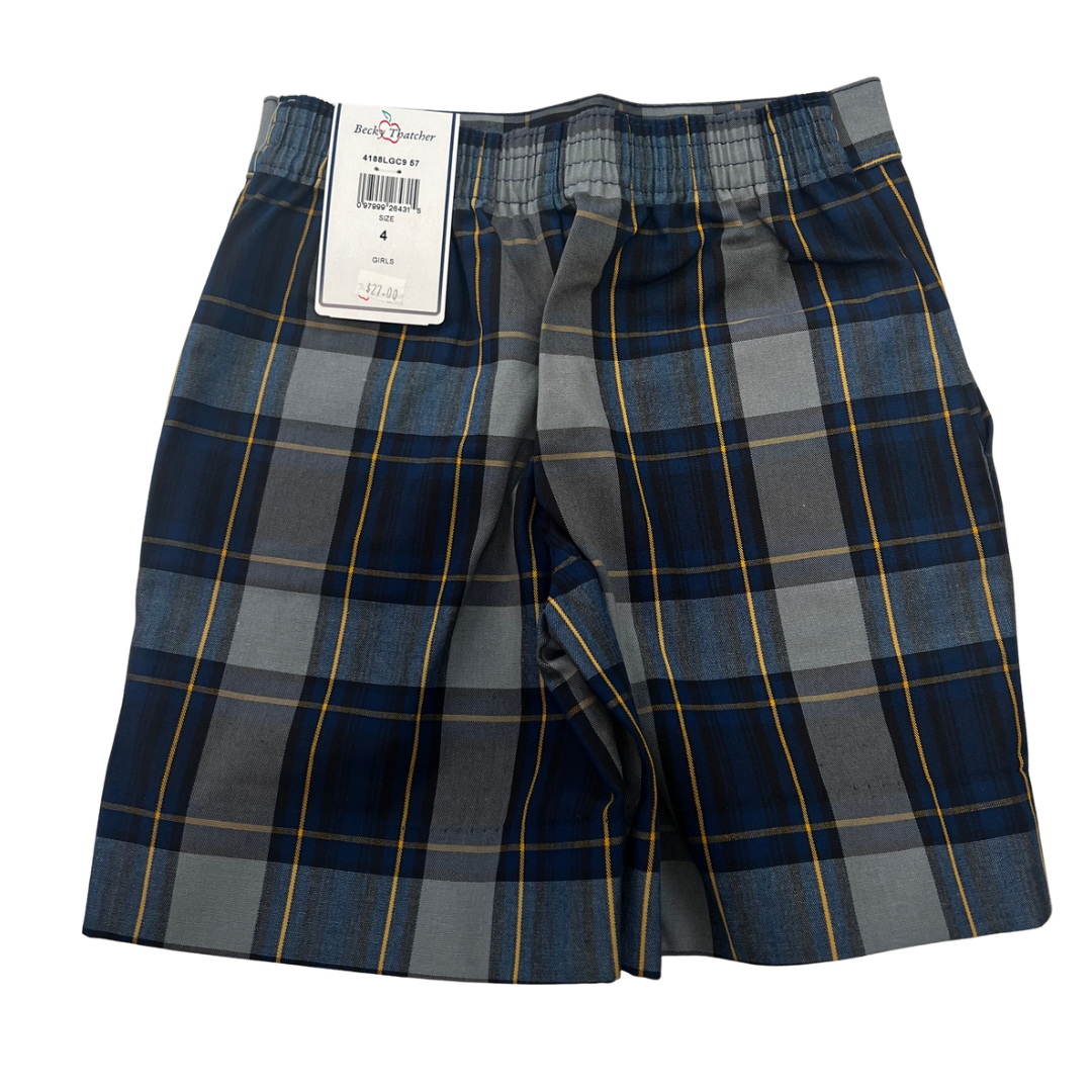 Becky Thatcher Girl’s Pull-On Plaid Short - Plaid 57 (Northside Christian, OLI)