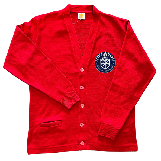 Notre Dame High School Girl's Red Sweater with Patch