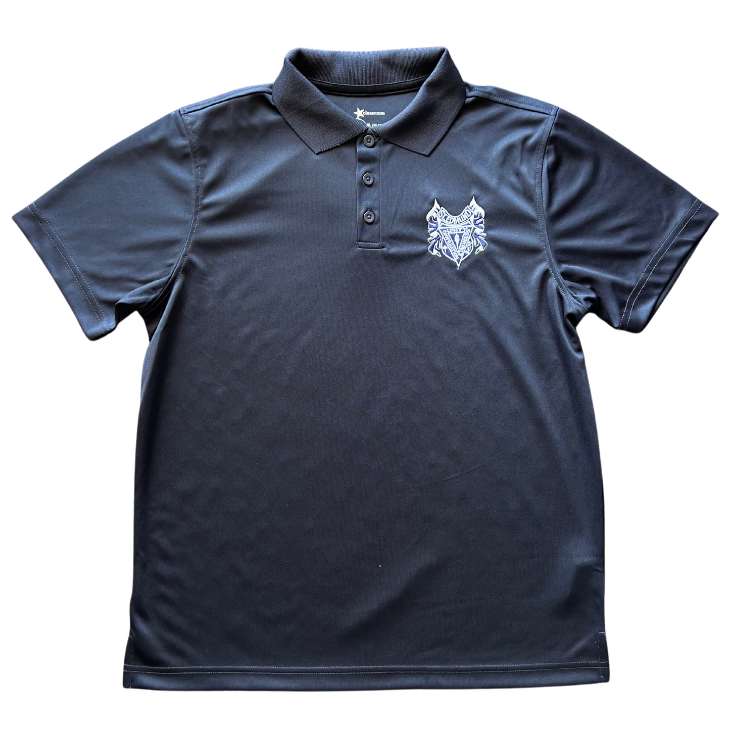 St. Edmund Middle School Boy's Navy Short Sleeve Dry Fit Polo