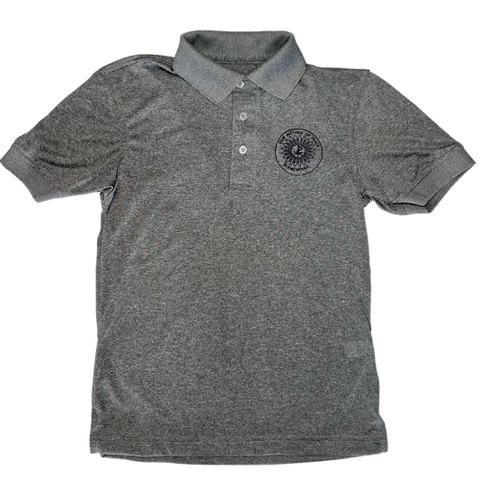Our Mother of Peace Unisex Grey Short Sleeve Dry Fit Polo