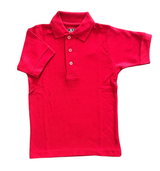 K12 Gear Unisex Short Sleeve Pique Knit Polo - Red