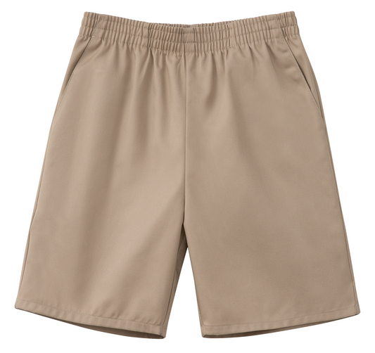 Classroom Unisex Pull-On Short with Elastic Waist - Khaki