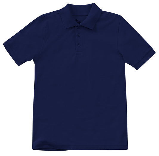 K12 Gear Brand Unisex Short Sleeve Polo Shirt - Navy Pique Knit