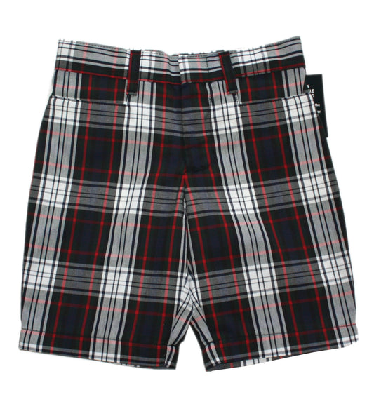 Acadia Parish Public School (Plaid 49) Girl's Flat Front Bermuda Short - K12 Gear Brand