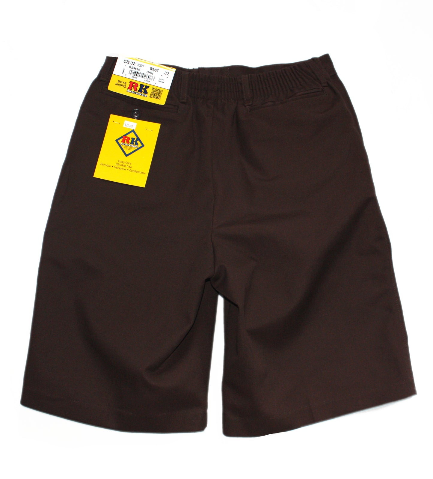 CLEARANCE Rifle/Kaynee Boy's Husky Pleated Short with Elastic Back - Brown