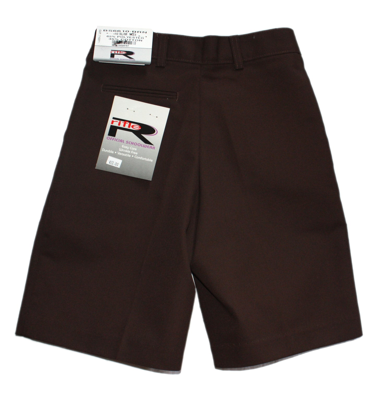 Clearance - Rifle Boy's Brown Pleated Short - Slim Sizes Only