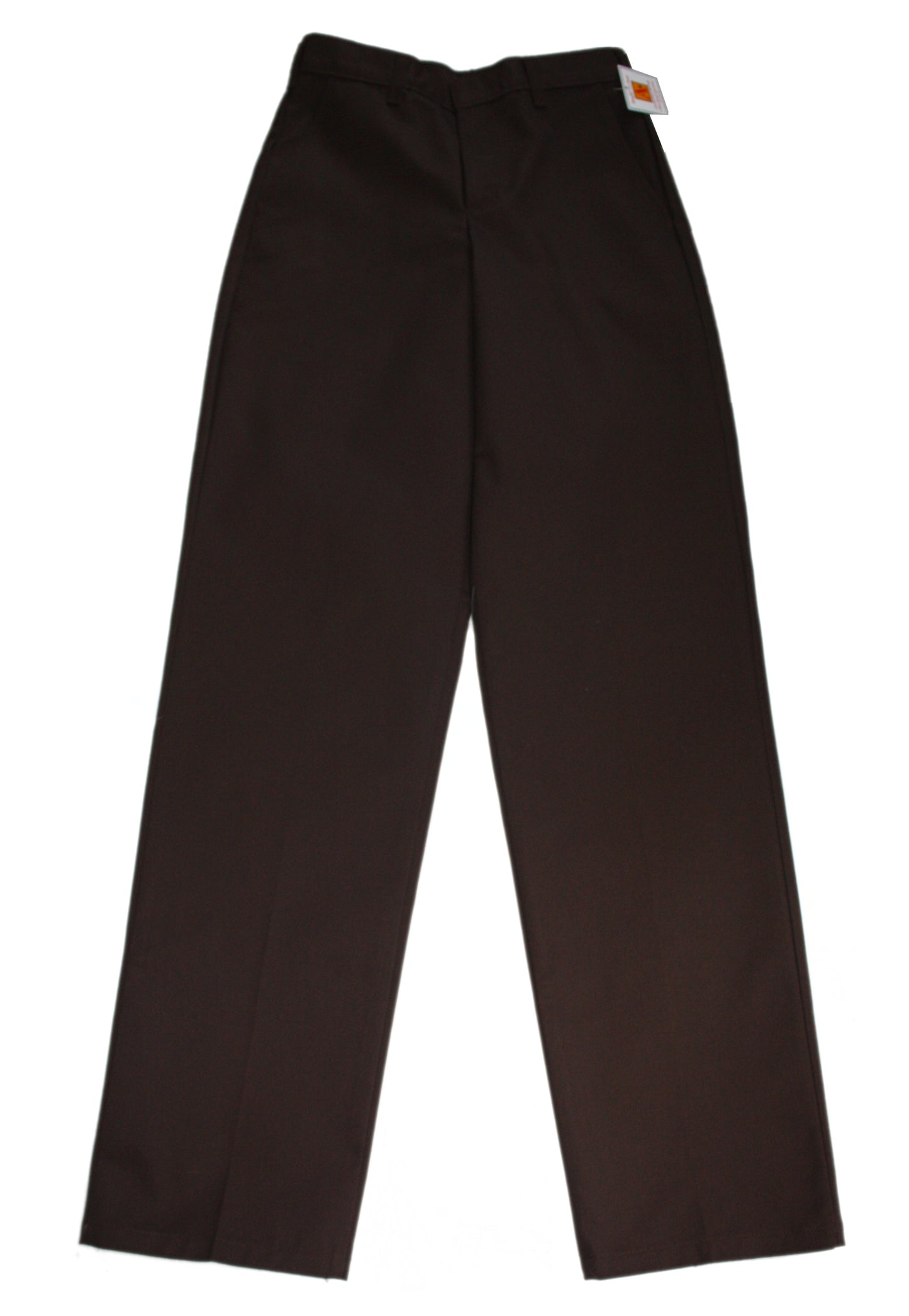 School Apparel Men's Flat Front Relaxed Fit Pant - Brown