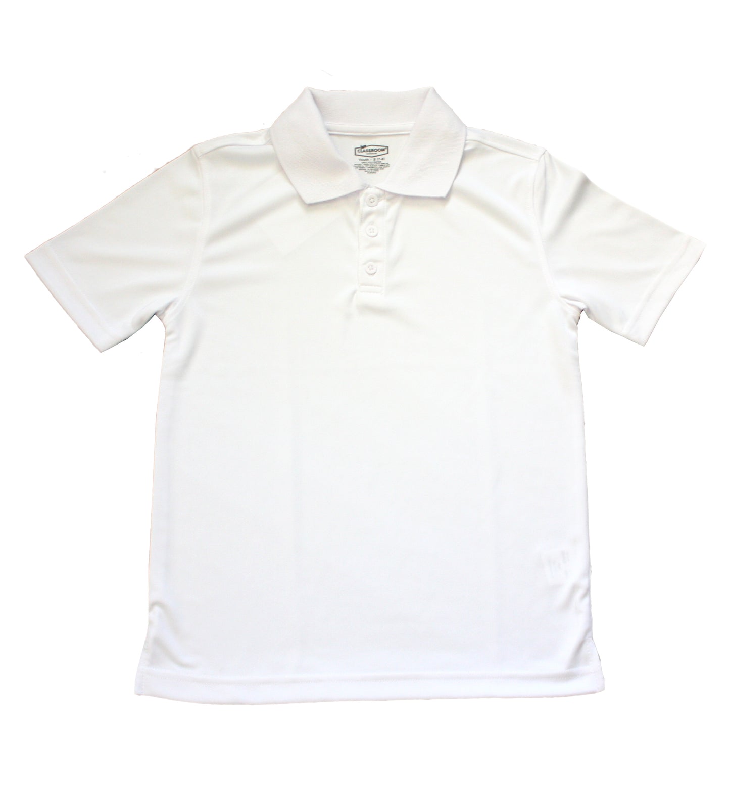 Classroom Brand Unisex Short Sleeve Dry Fit Polo Shirt - White