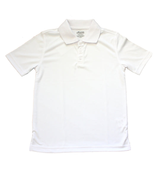 Classroom Brand Unisex Short Sleeve Dry Fit Polo Shirt - White