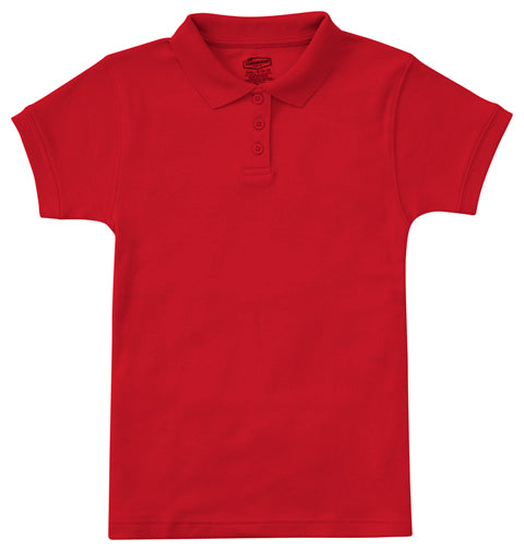 Classroom Girl's Short Sleeve Fitted Interlock Polo - Red