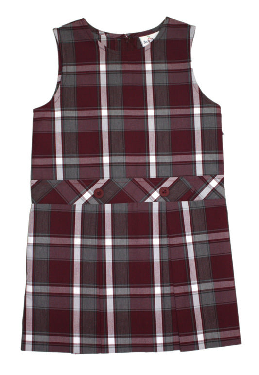 Becky Thatcher Round Neck Kick Pleat Jumper - Plaid 54 (Maltrait)