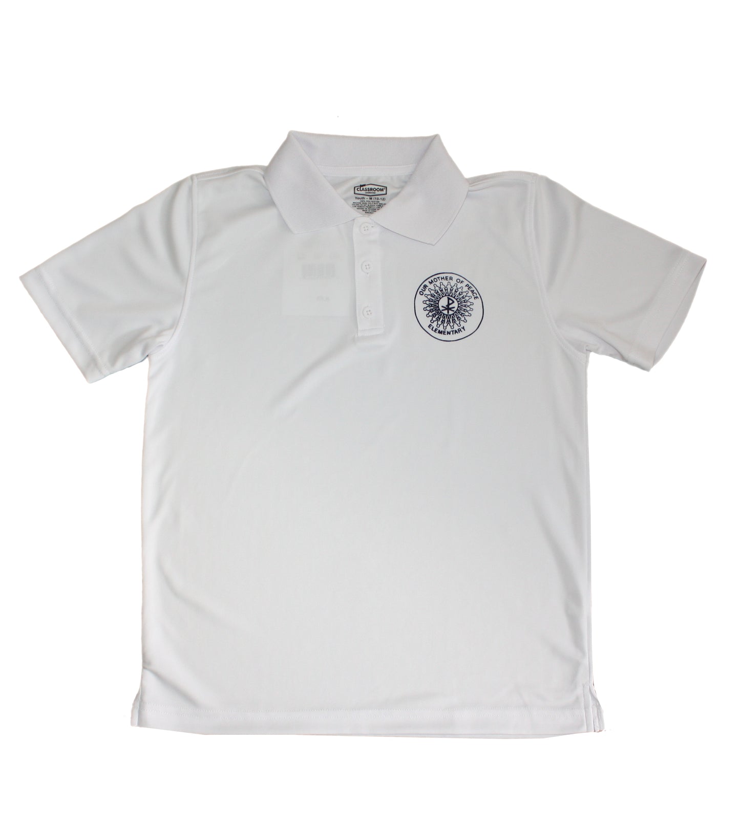 Our Mother of Peace Unisex Short Sleeve White Dry Fit Polo