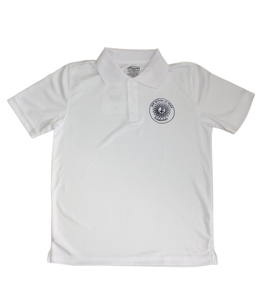 Our Mother of Peace Unisex Short Sleeve White Dry Fit Polo