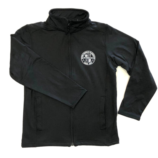 Elderado Unisex Lightweight Performance Jacket - Black with Rayne Catholic Crest