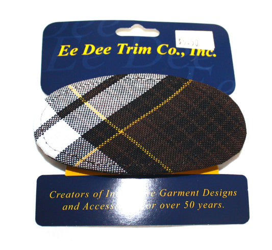 Plaid Oval Barrette - Plaid 84 (Rayne Catholic)