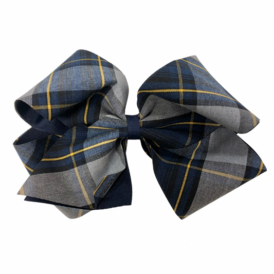 Extra-Large 8” Fabric 4-Loop Bow - Plaid 57 (Northside Christian)