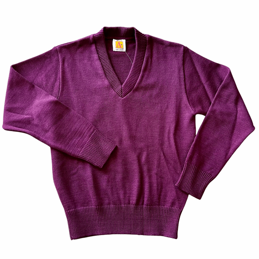 School Apparel V-Neck Pullover Sweater - Wine