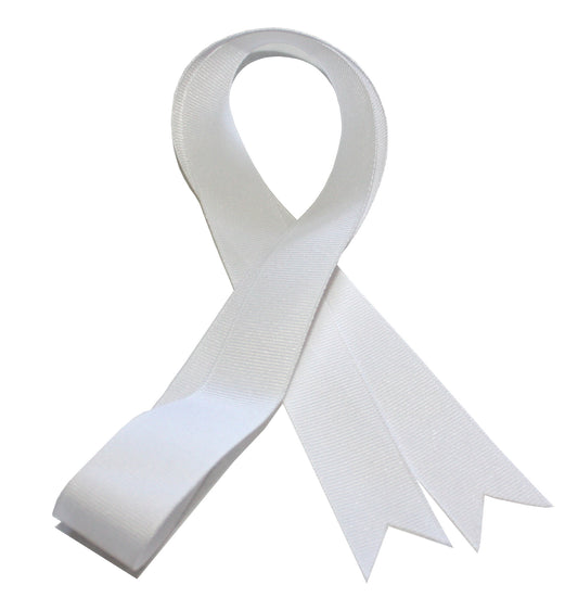 Grosgrain Hair Ribbon - White