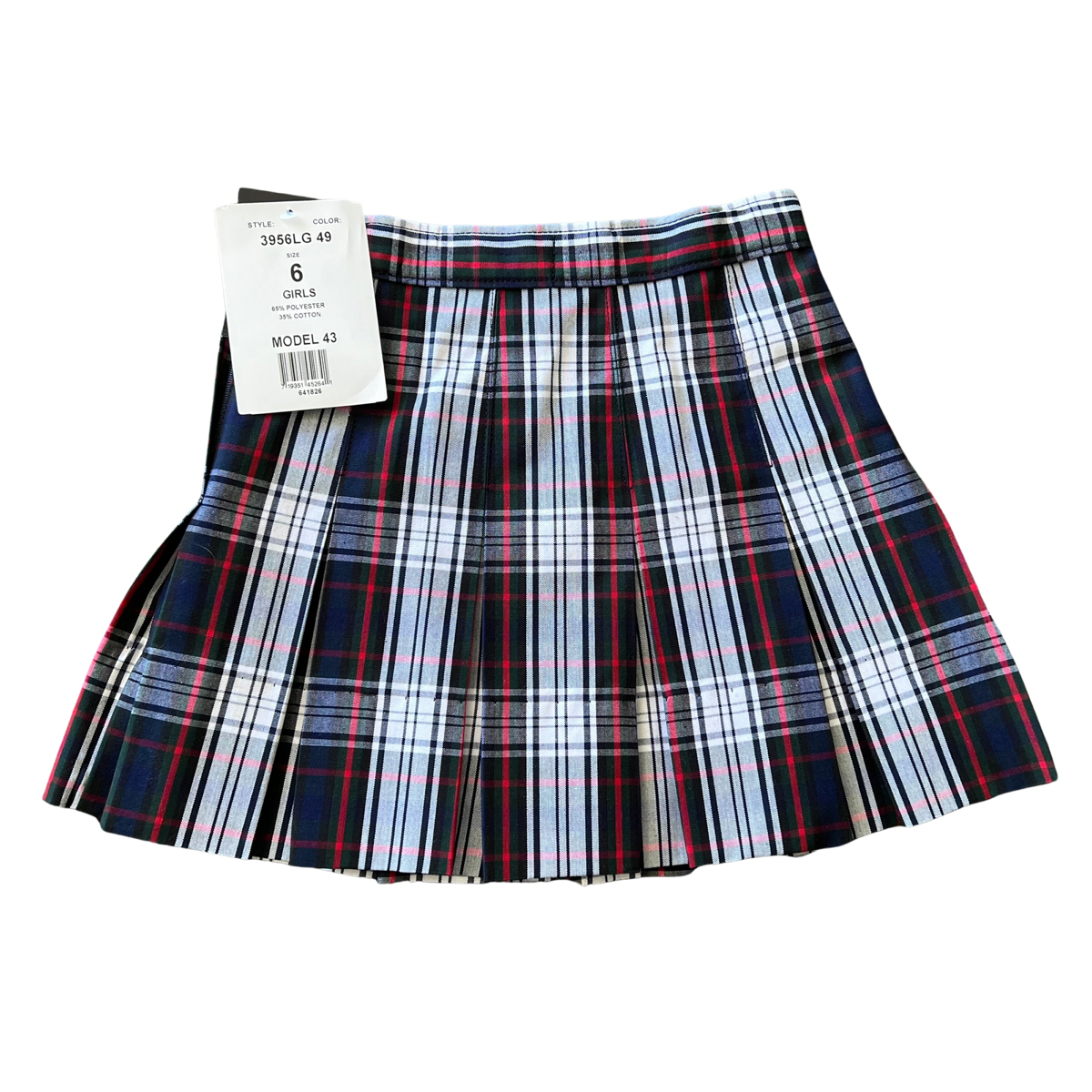 Becky Thatcher Girl's Pleated Plaid Skirt with Adjustable Waist (SHORTER LENGTH) - Plaid #49