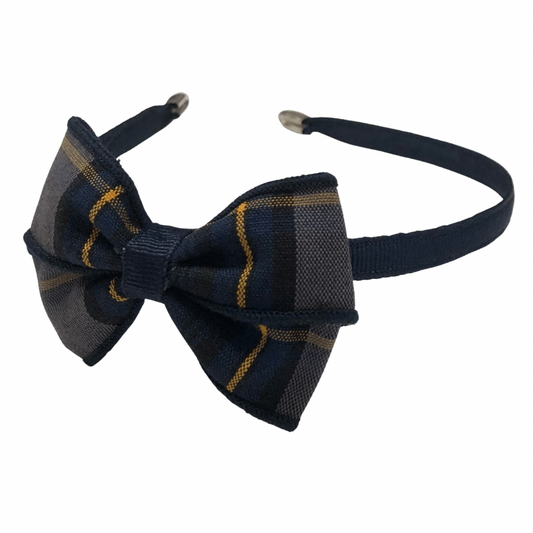 Headband with Small Bow - Plaid 57 (Northside Christian)
