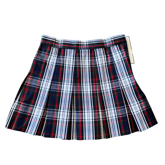 Becky Thatcher Girl's Pleated Plaid Skirt with Adjustable Waist (SHORTER LENGTH) - Plaid #49