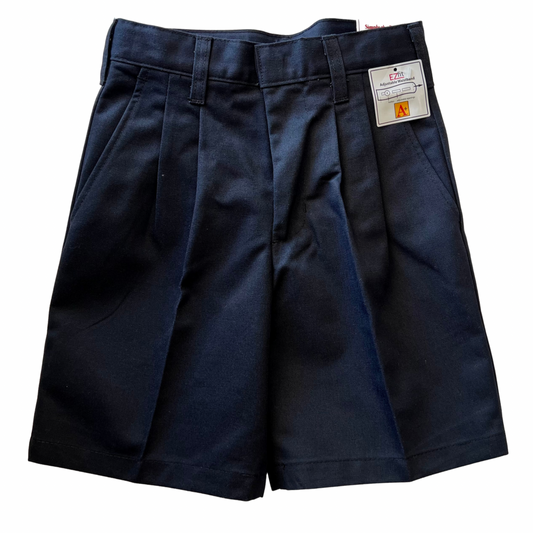 Clearance - School Apparel Boy's Navy Pleated Short with Adjustable Waistband