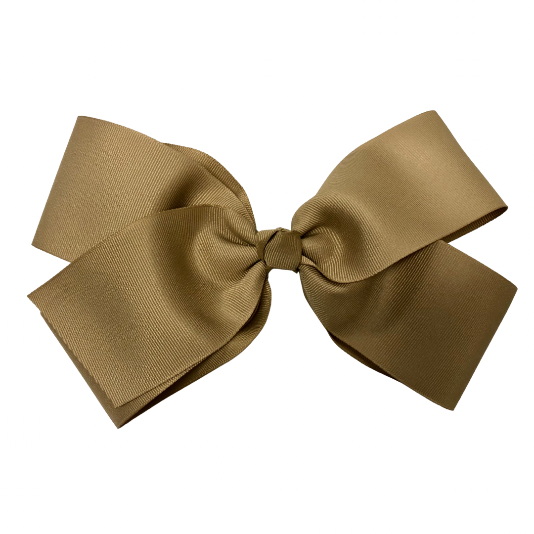 Extra-Large 8” Floppy 4-Loop Bow - Solid Khaki