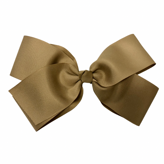 Extra-Large 8” Floppy 4-Loop Bow - Solid Khaki