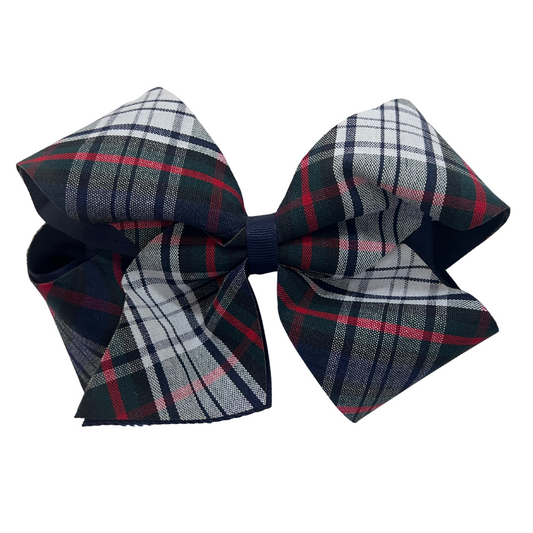 Large 7” Fabric 4-Loop Bow - Plaid 49 (Acadia Parish)