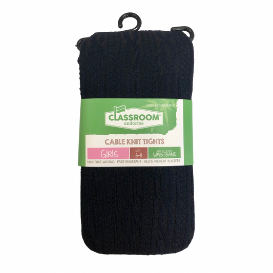 Classroom Cable Knit Tights - Navy