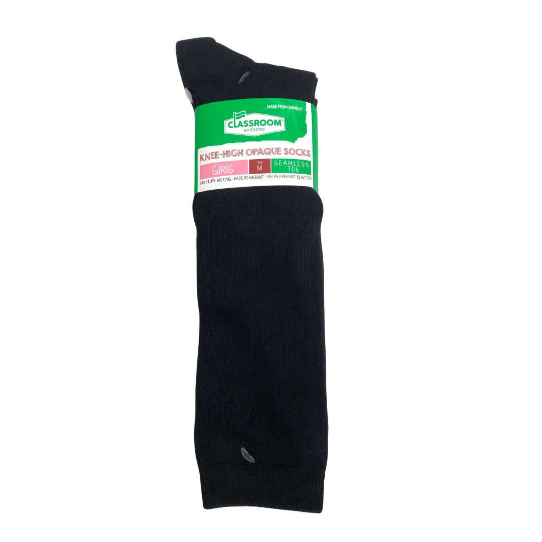 Classroom Girls’ Opaque Knee-High Socks - Navy 3-Pack