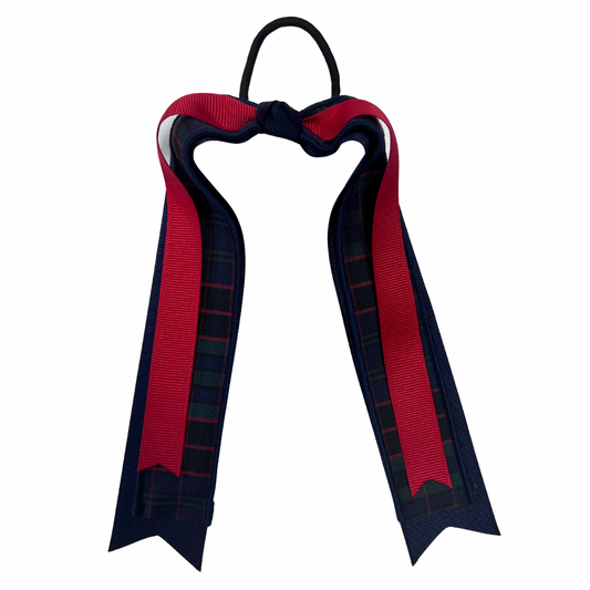 Plaid Ribbon Streamer Hair Tie - Plaid 2E (St. Michael)