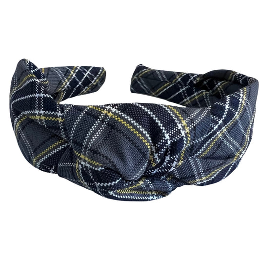 Fabric Covered Knotted Headband - Plaid 42 (St. Edmund)