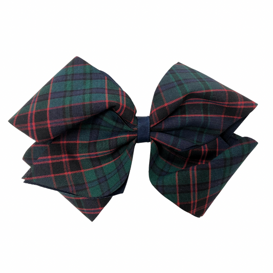 Extra-Large 8” Fabric 4-Loop Bow - Plaid 2E (St. Michael)