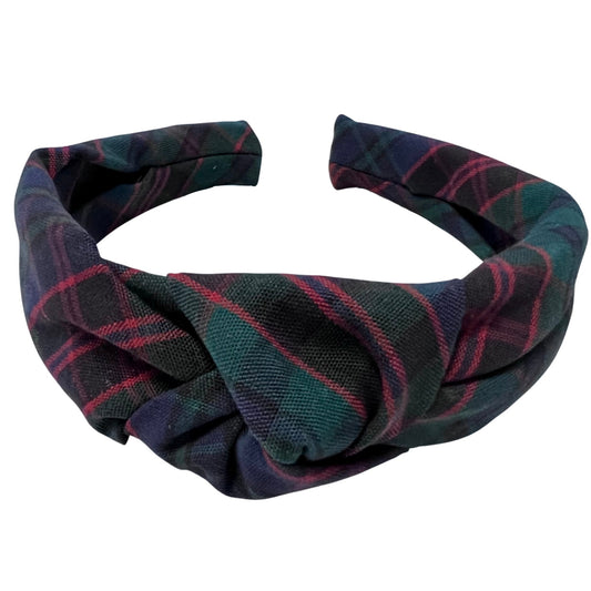 Fabric Covered Knotted Headband - Plaid 2E (St. Michael)