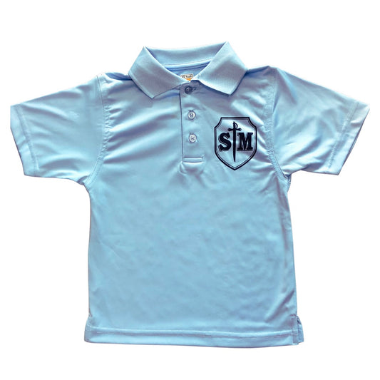 St. Michael Boy’s Blue Short Sleeve Dry Fit Polo