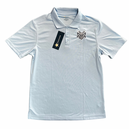 St. Edmund High School Boy's Short Sleeve Dry Fit Polo - Blue