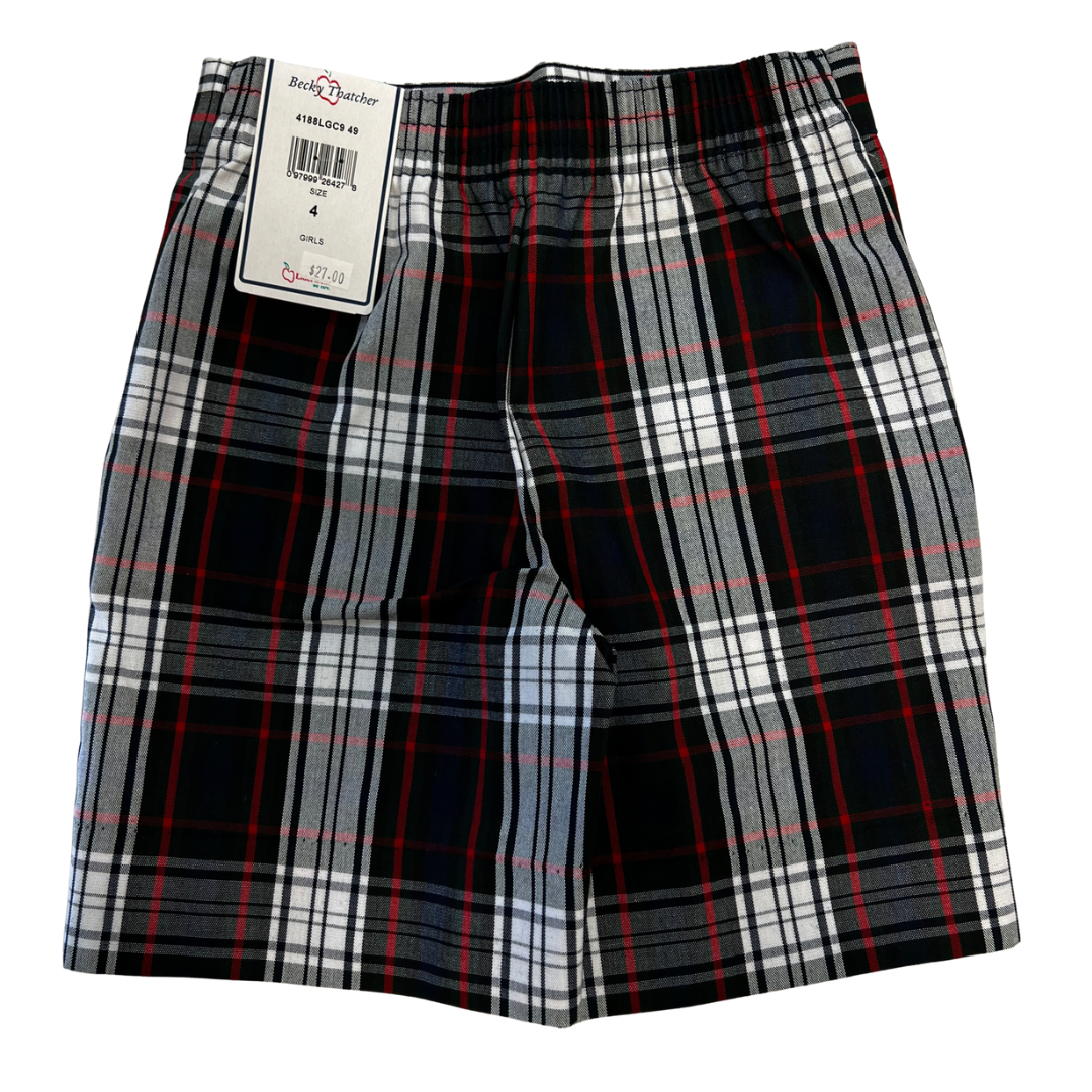 Becky Thatcher Girl's Pull-On Plaid Short - Plaid #49 (Acadia Parish)