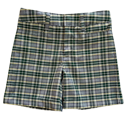 Jeff Davis Parish Public School (Plaid 44) Girl's Plaid Mid-Rise Flat Front Short