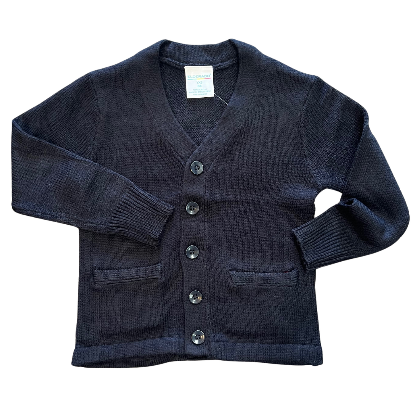 Elderado Unisex V-Neck Cardigan Sweater with Pockets - Dark Navy