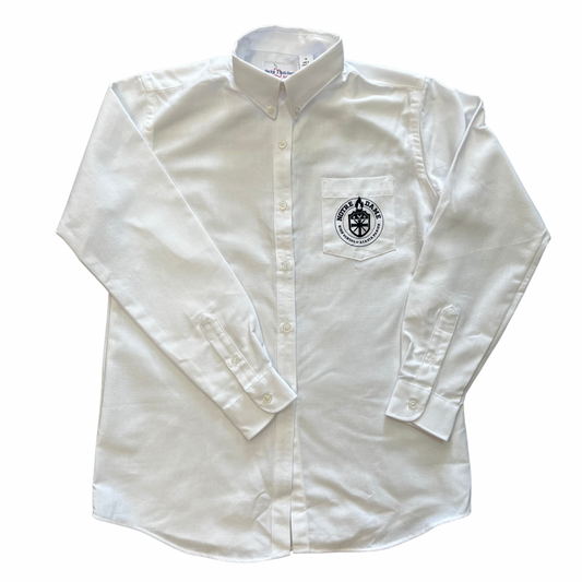 Notre Dame High School Girl’s Long Sleeve Button-Down Oxford Blouse